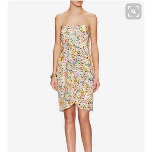 Date Night silk strapless wrap dress by Yumi Kim